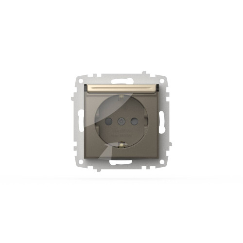 Розетка с крышкой, заземлением и защитой от детей ELBI Zena Vega 609-012500-219