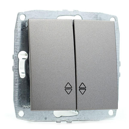 Выключатель двухклавишный проходной Mono Electric Despina-Larissa 10А 250В антрацит 500-002423-111