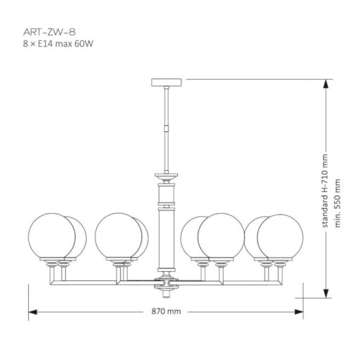Подвесная люстра Kutek Mood Artu Glass ART-ZW-8 (Z) G