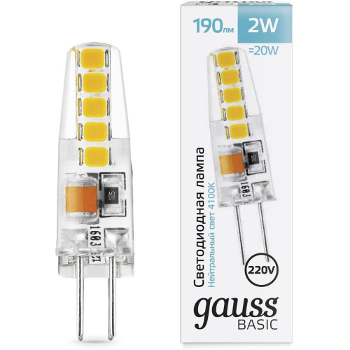 Светодиодная лампа Gauss Basic G4 2W 4100K 1169722