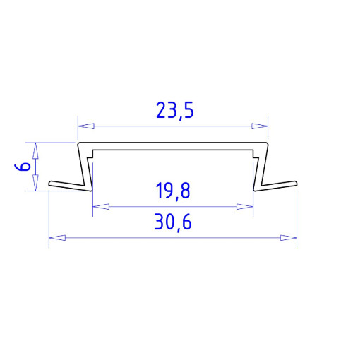 Алюминиевый встраиваемый профиль Ambrella Light Alum Profile GP1100AL