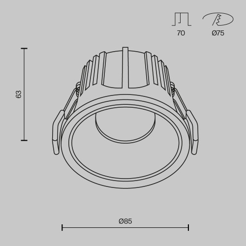 Встраиваемый светильник Maytoni Technical Alfa LED DL043-01-15W4K-RD-W