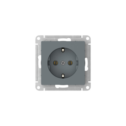 Розетка с заземлением, 16А, мех., быстрозажим. Клем Systeme Electric AtlasDesign Грифель Розетка с заземлением, 16А, мех., быстрозажим. Клем Systeme Electric AtlasDesign Грифель