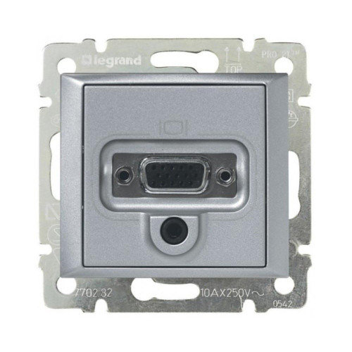 Розетка аудио/видео HD15+Jack3.5 Legrand Valena алюминий 770282