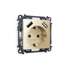 Комплект механизма розетки 2USB A+A 18W (быстрая зарядка) с/з Ambrella Volt Alfa MA609010