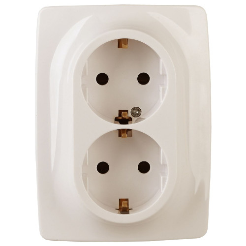 Розетка 2x2P+E Schuko Эра 12-2116-02 Б0029239