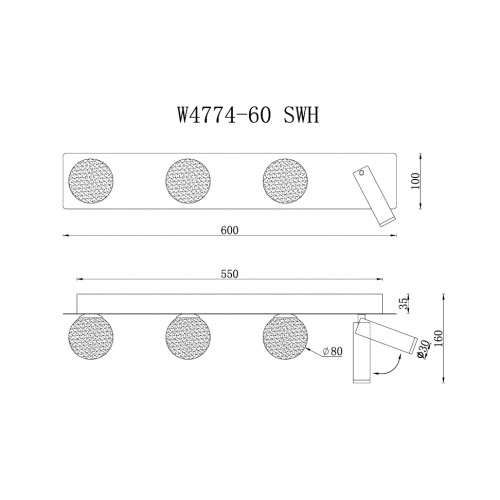 Настенный светильник iLedex Telescope W4774-60 SWH
