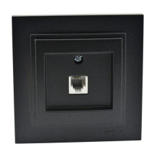 Розетка телефонная Rj45 Cat3 Mono Electric Despina графит 102-202005-124
