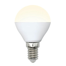 Лампа светодиодная (UL-00002375) Uniel E14 6W 3000K матовая LED-G45-6W/WW/E14/FR/MB PLM11WH