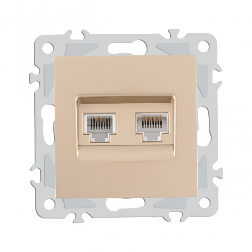 Розетка телефонная RJ11 + компьютерная RJ45 Arte Milano 206.44-1.shampan