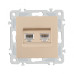Розетка телефонная RJ11 + компьютерная RJ45 Arte Milano 206.44-1.shampan