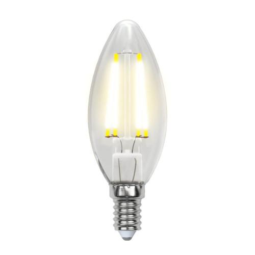 Лампа светодиодная филаментная (UL-00001373) Uniel E14 6W 4000K прозрачная LED-C35-6W/NW/E14/CL PLS02WH