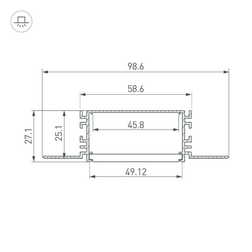 Профиль Arlight FANTOM-W49-2000 ANOD 046430