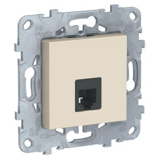 Розетка телефонная RJ11 одиночная 4 контакта Schneider Electric Unica New NU549244
