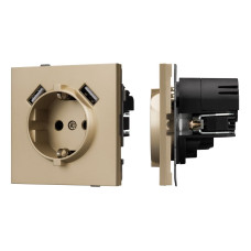 Механизм розетки с USB зарядкой Arlight SCT-TENDO-MUAA-SFPL-GD (230V, 16A) 054604 Механизм розетки с USB зарядкой Arlight SCT-TENDO-MUAA-SFPL-GD (230V, 16A) 054604