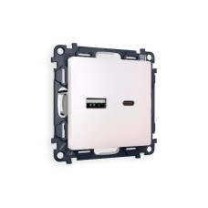 Комплект механизма розетки 2USB A+C 20W (быстрая зарядка) Ambrella Volt Alfa MA211010