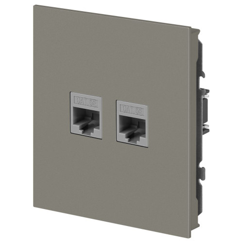 Розетка Эра Arktik 16-3108-07 информационная двойная 2XRJ45 титан Б0070490