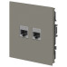 Розетка Эра Arktik 16-3108-07 информационная двойная 2XRJ45 титан Б0070490
